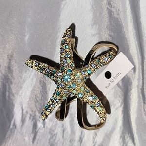 True To Form Starfish Cuff Bracelet with Blue Accents